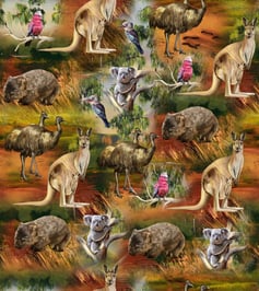 Cotton-Fabric-animals-australia