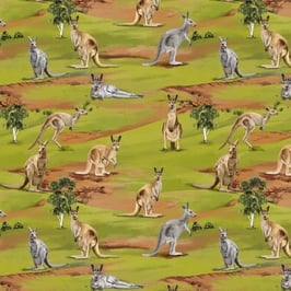 Cotton-Fabric-kangaroo-australiana